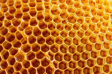 Wall Mural - Detailed view of a honeycomb, suitable for food or nature themes
