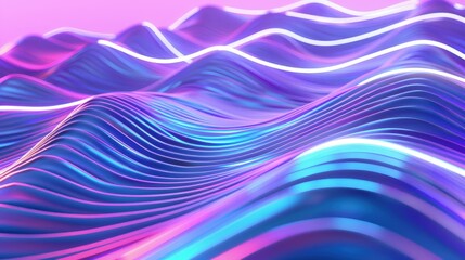 Wall Mural - abstract colorful neon waves