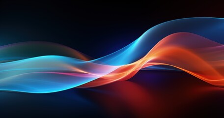 Wall Mural - dynamic orange and blue flow design
