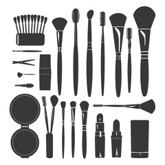 Silhouette makeup tool and equipment black color only