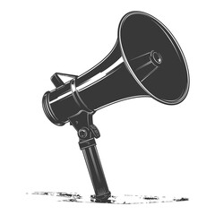 Silhouette Megaphone announcement black color only 