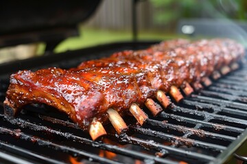 Canvas Print - Baby back ribs on the grill