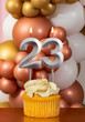 Birthday candle number 23 - Celebration balloons background