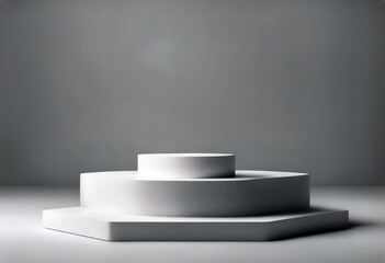 Wall Mural - 'step abstract pedestal products scene show studio platform geometrical mock modern minimal backgrou