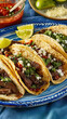 Chicken mexican tacos on a plate