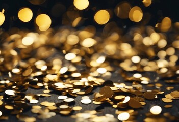 Wall Mural - 'background golden black light confetti shiny luxury shine vector gold glow glistering dust swirl ba