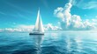 © Dekastro - a sailboat in the blue sky and a smooth sea