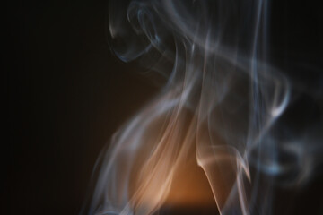 Wall Mural - abstract of smoke on black background