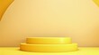 minimalist yellow podium for product highlight