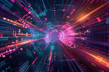 Digital Transformation, System Engineering and Programming Abstract Background AI Generated Illustration
