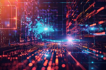 Digital Transformation, System Engineering and Programming Abstract Background AI Generated Illustration