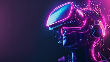 Poster - Futuristic Virtual Reality Experience With Neon Lighting