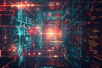 Digital Transformation, System Engineering and Programming Abstract Background AI Generated Illustration
