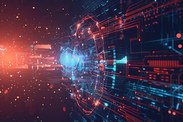 Digital Transformation, System Engineering and Programming Abstract Background AI Generated Illustration