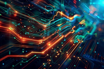 Digital Transformation, System Engineering and Programming Abstract Background AI Generated Illustration