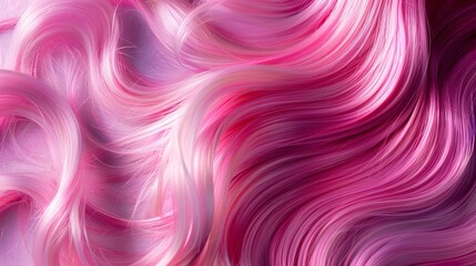 Wall Mural - Closeup of smooth hot pink hair texture