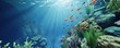 Background of life under the sea with various types of fish and beautiful coral reefs