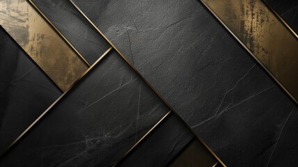 Wall Mural - Elegant black and gold textured background with diagonal lines