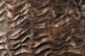 Wall Mural - Rich Interior Elegance: Textured Walnut Wood Panels for Creative Decor Projects