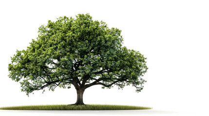 portrait tree oak isolated on white background