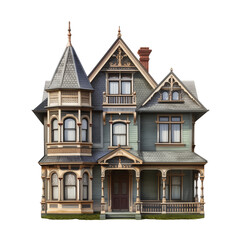 Victorian House isolated on transparent background