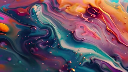 Poster - Colorful Abstract Art of Swirled Paint Patterns