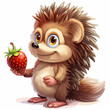 hedgehog with strawberry