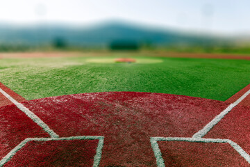 Poster - Outdoor baseball field with copy space.