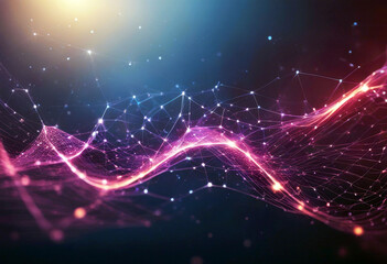 Wall Mural - 'concept technology connection data big business network social internationalization design line wav