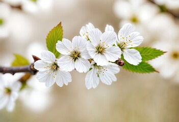 Wall Mural - Branch Adorned with Beautiful Spring Flowers