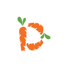 Wall Mural - Letter D Carrot logo icon vector template