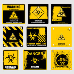 Wall Mural - biohazard warning sign and label vector