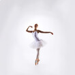 © Acronym - Ballet dancer isolated on white. Beautiful ballerina performing in studio.