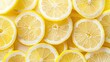 © lovetnihouse - Slices of lemon on a yellow background. Top view.