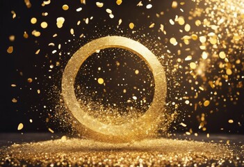 Wall Mural - 'background transparent glitter circle sparkle gold confetti glistering shiny glow light abstract lu