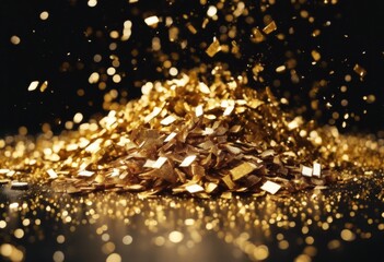 'glitter Photo background. golden explosion black confetti gold year new glistering glittering dust background rain design white overlay shine grain decoration nobody yellow shimmer'