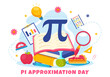 © denayune - Pi Approximation Day Vector Illustration on July 22 with Mathematical Constants, Greek Letters or Baked Sweet Pie in Flat Cartoon Background