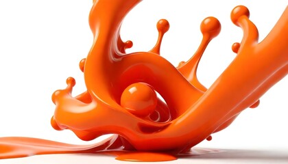 Wall Mural - orange 3d liquid paint background
