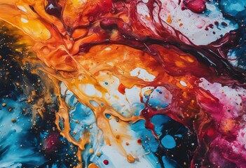Wall Mural - 'Ink Highly-textured abstract details High oil background Closeup quality contemporary ink art painting paint painting Alcohol painting paint abstract modern Colorful abstract modern'