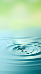 Wall Mural - A drop of water falls on a calm surface and creates ripples
