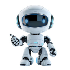 Wall Mural - cute ai robot chatbot thumbs up on isolated transparent background