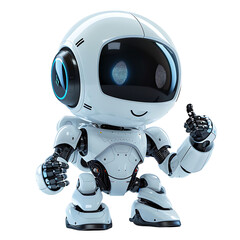 Wall Mural - cute ai robot chatbot thumbs up on isolated transparent background
