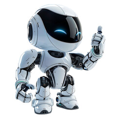 Wall Mural - cute ai robot chatbot thumbs up on isolated transparent background
