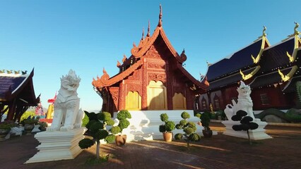 Wall Mural - Atmosphere inside Wat Pa Dara Phirom, Mae Rim, Chiang Mai, Thailand. A place everyone in every religion can be viewed.