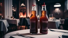 Two Glass Soft Drink With Ice In Restaurant Background