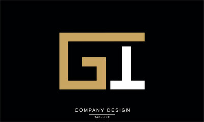 GI, IG Abstract Letters Logo Monogram Design Font Icon Symbol