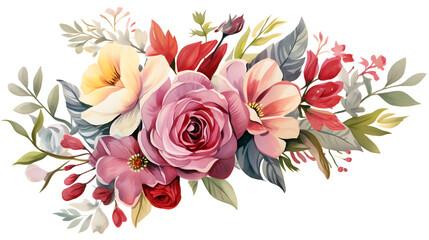 Digital vintage watercolor floral bouquet abstract graphic poster web page PPT background