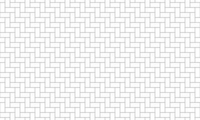 Wall Mural - grey outline rectangle herringbone pattern. brick wall seamless pattern. vector repeating texture.