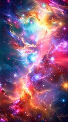 an intricate vibrant colors galaxy cluster