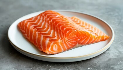 Wall Mural - Fresh Norwegian salmon fillet ready for cooking or serving as sashimi